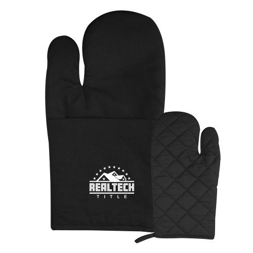 Quilted Canvas Black Oven Mitt-Real Tech Title