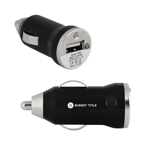 On the Go Black Car Charger-Burnet Title