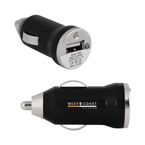 On the Go Black Car Charger-West Coast Escrow