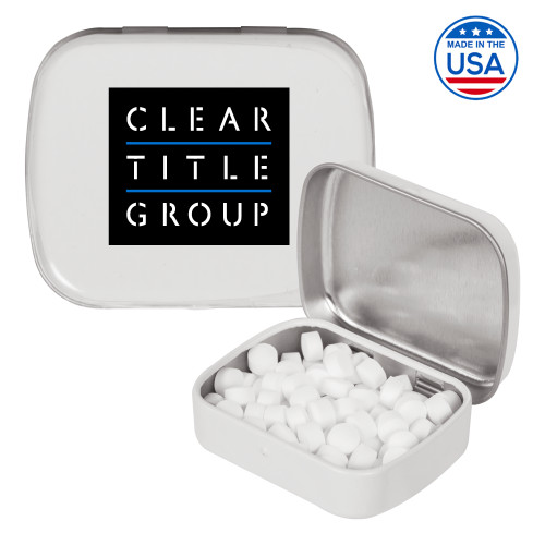White Rectangular Peppermint Tin-Clear Title Group