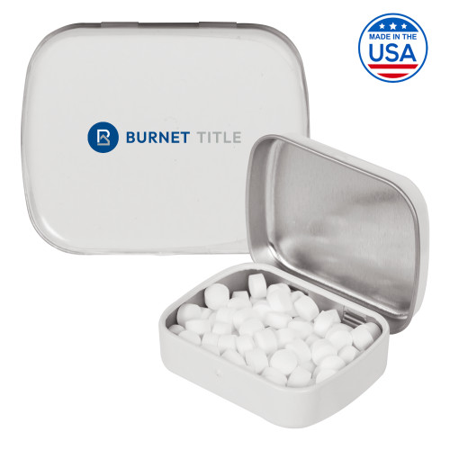 White Rectangular Peppermint Tin-Burnet Title