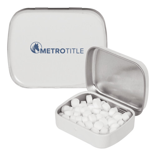 White Rectangular Peppermint Tin-Metro Title