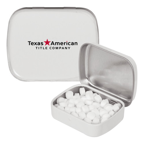 White Rectangular Peppermint Tin-Texas American Title