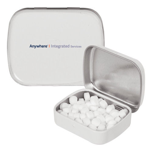 White Rectangular Peppermint Tin-Anywhere Integrated Services Horizontal