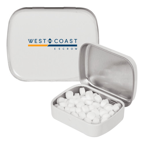 White Rectangular Peppermint Tin-West Coast Escrow