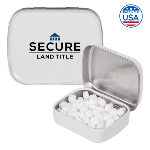 White Rectangular Peppermint Tin-Secure Land Title