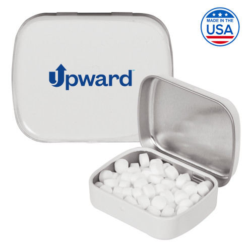 White Rectangular Peppermint Tin-Upward Title Company