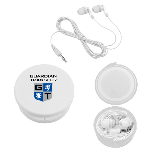 Ear Buds in White Case-Guardian Transfer Vertical