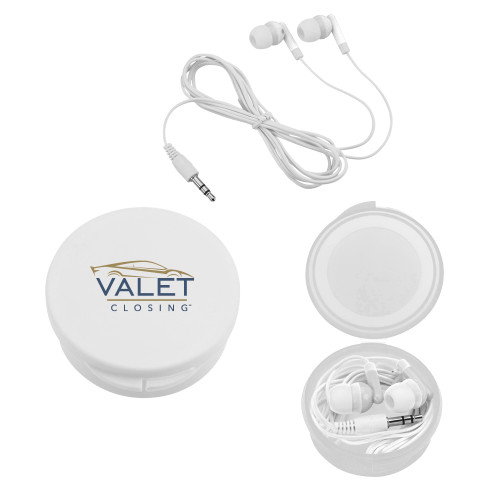 Ear Buds in White Case-Valet Closing