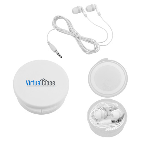 Ear Buds in White Case-Virtual Close