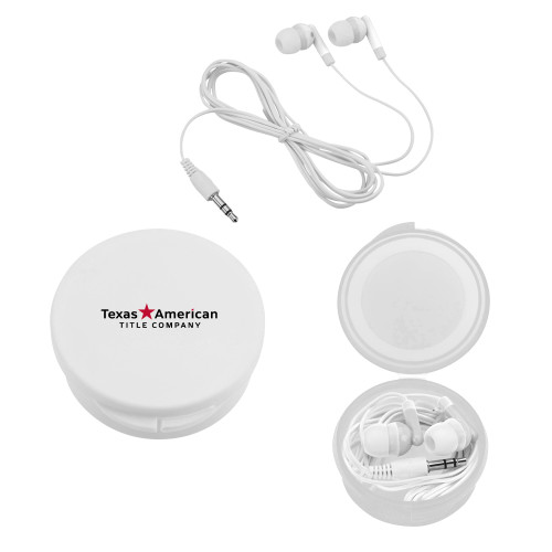 Ear Buds in White Case-Texas American Title