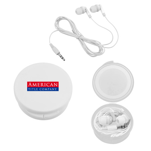 Ear Buds in White Case-American Title Company