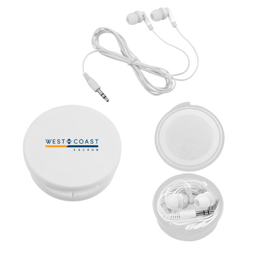 Ear Buds in White Case-West Coast Escrow