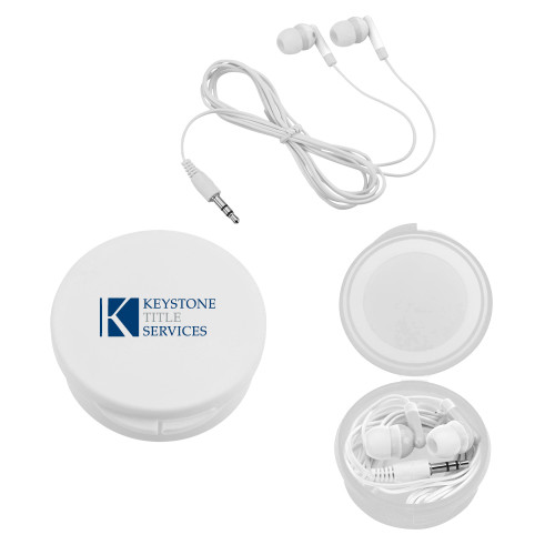 Ear Buds in White Case-Keystone Title Services