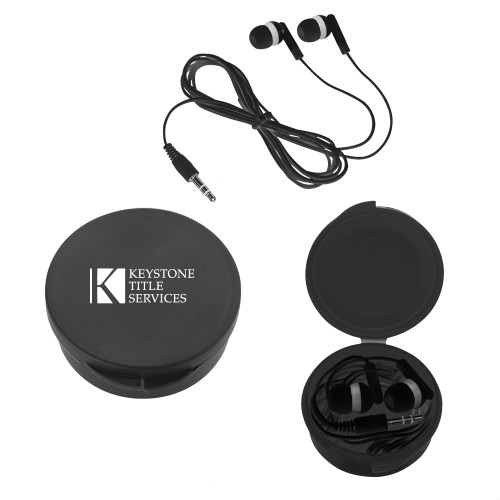 Ear Buds in Black Case-Keystone Title Services