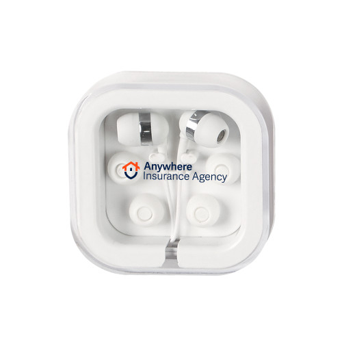 Ear Buds in Clear Square Case-Anywhere Insurance Agency