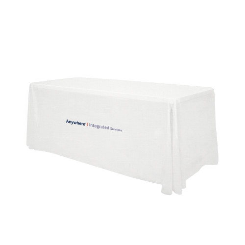White 6 foot Table Throw-Anywhere Integrated Services Horizontal