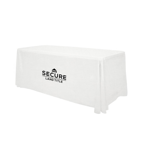 White 6 foot Table Throw-Secure Land Title