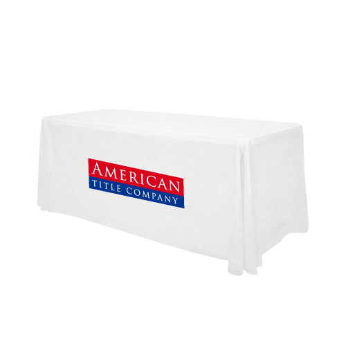 White 6 foot Table Throw-American Title Company
