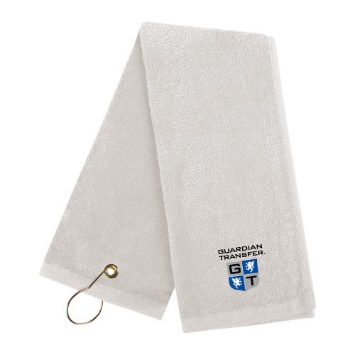 White Golf Towel-Guardian Transfer Vertical