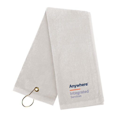 White Golf Towel-Anywhere Integrated Services Vertical
