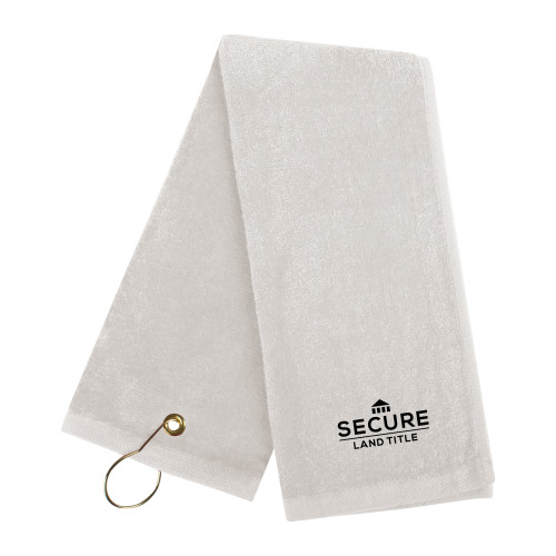 White Golf Towel-Secure Land Title