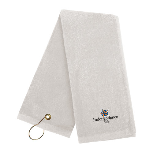 White Golf Towel-Independence Title