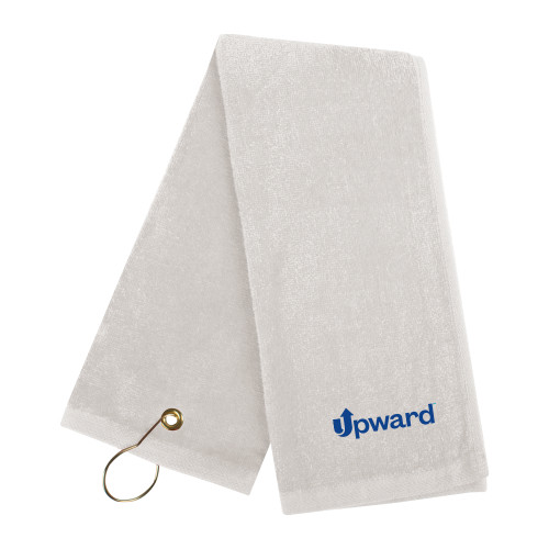White Golf Towel-Upward Title Company