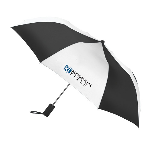 42 Inch Slim Stick Black/White Umbrella-Residential Title Agency