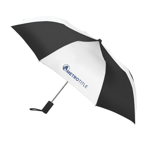 42 Inch Slim Stick Black/White Umbrella-Metro Title