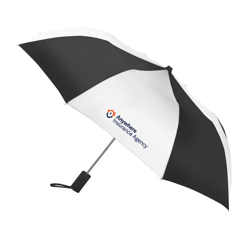 42 Inch Slim Stick Black/White Umbrella-Anywhere Insurance Agency