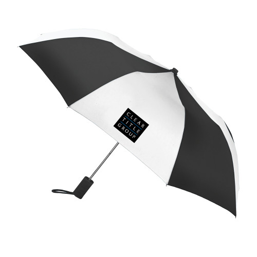 42 Inch Slim Stick Black/White Umbrella-Clear Title Group