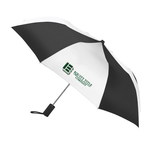 42 Inch Slim Stick Black/White Umbrella-Equity Title Company