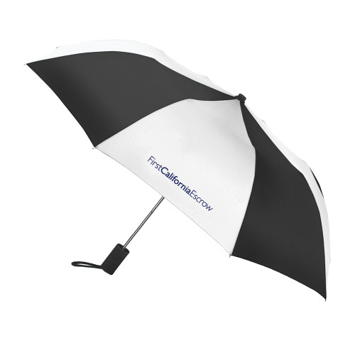 42 Inch Slim Stick Black/White Umbrella-First California Escrow