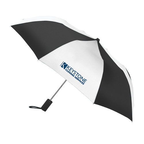 42 Inch Slim Stick Black/White Umbrella-Keystone Closing Services