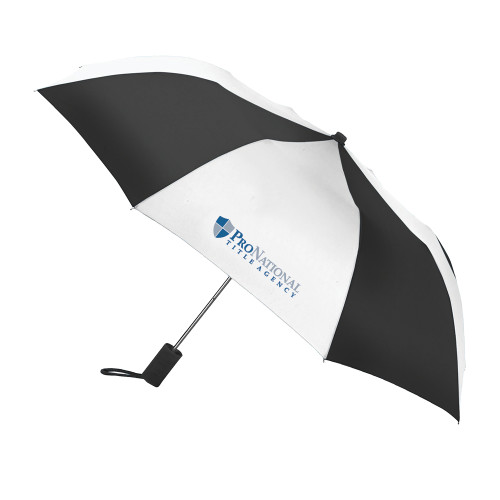 42 Inch Slim Stick Black/White Umbrella-Pro National Title Agency