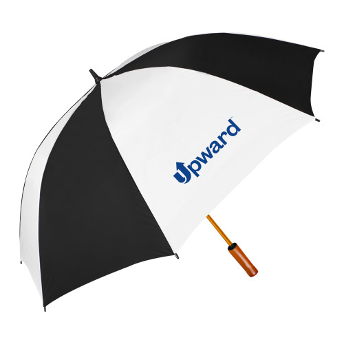 64 Inch Black/White Umbrella-Upward Title Company