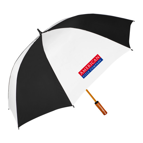 64 Inch Black/White Umbrella-American Title Company