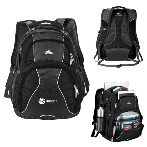 High Sierra Black Swerve Computer Backpack-Sunbelt Title Agency