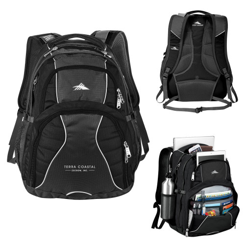 High Sierra Black Swerve Computer Backpack-Terra Coastal Escrow