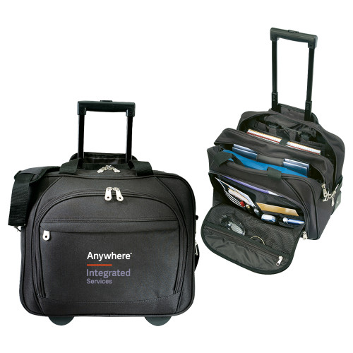 Black Embassy Plus Rolling Computer Brief-Anywhere Integrated Services Vertical