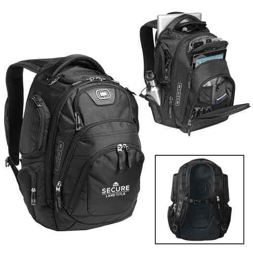OGIO Black Stratagem Backpack-Secure Land Title