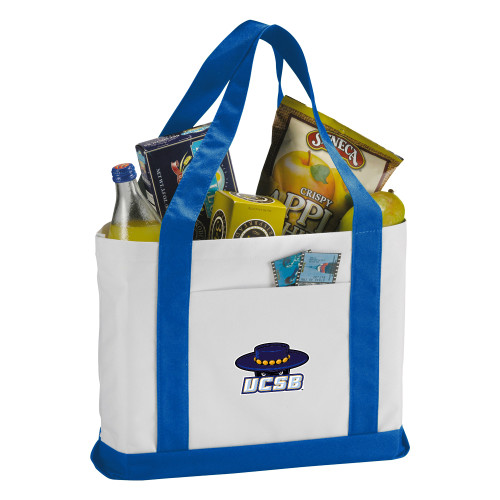  Contender White/Royal Canvas Tote - Athletic Mark