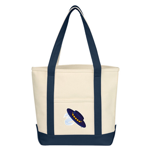  Cotton Canvas Natural/Navy Tote Bag - Magic Hat