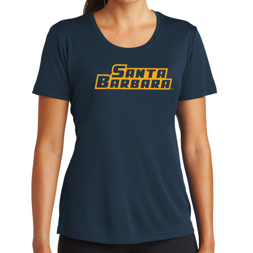  Womens Navy Performance Tee - Santa Barbara One Color