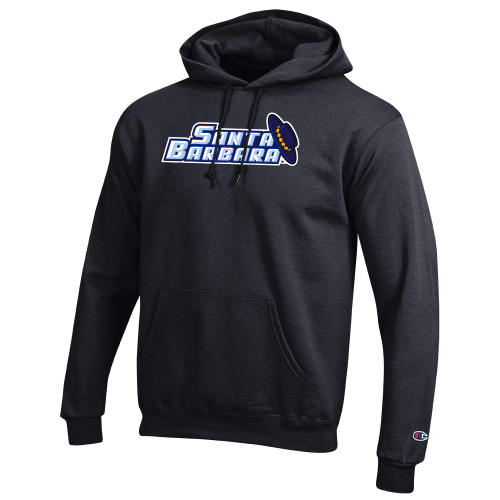  Champion Black Fleece Hoodie - Santa Barbara Wordmark