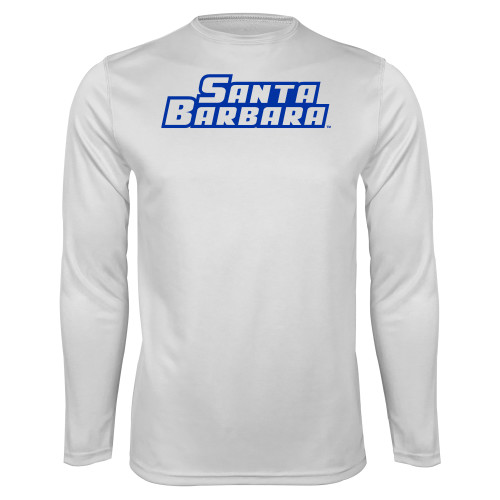  White Performance Long Sleeve Shirt - Santa Barbara One Color