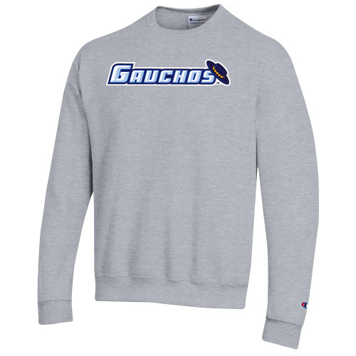 Champion Heather Grey Fleece Crew - Gauchos Wordmark