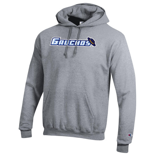  Champion Heather Grey Fleece Hoodie - Gauchos Wordmark
