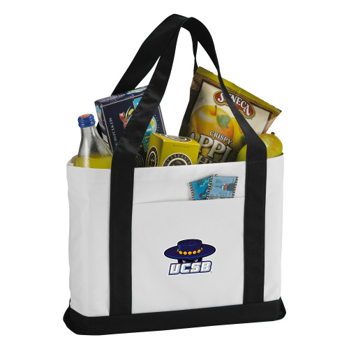  Contender White/Black Canvas Tote - Athletic Mark